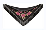 Black Embroidered Small Shawls with 3 Large Pink Roses 99.174€ #50759M2NGFXRS