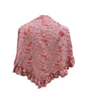 Embroidered Small Shawl with Ruffle. Coral 57.851€ #51225PCVLCRL