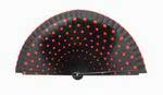 Black fan in wood painted with red polka dots on both sides. 5.455€ #503285218