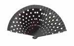 Black fan in wood painted with white polka dots on both sides 5.455€ #503285219