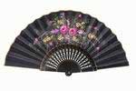 Hand-painted black fan with golden rim. ref. 150 42.149€ #501021000150NG