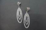 Marcasite Stone and Silver Earrings Triple Ogival Shape. 6cm 53.720€ #500629089939