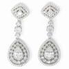 Long Silver Earrings with Zircons, Diamond Shaped in the Header and Teardrop Shaped in the Center 53.720€ #500629103092