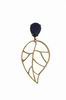 Golden Leaf Dark Blue Stone Earrings 19.835€ #50559HJTRQAZLN