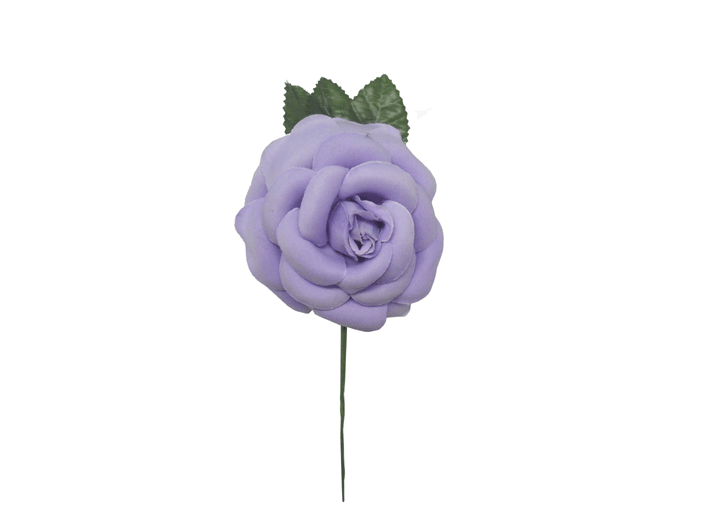 Rosa Mediana Lisa CH. Flor de Tela. 9cm. Malva