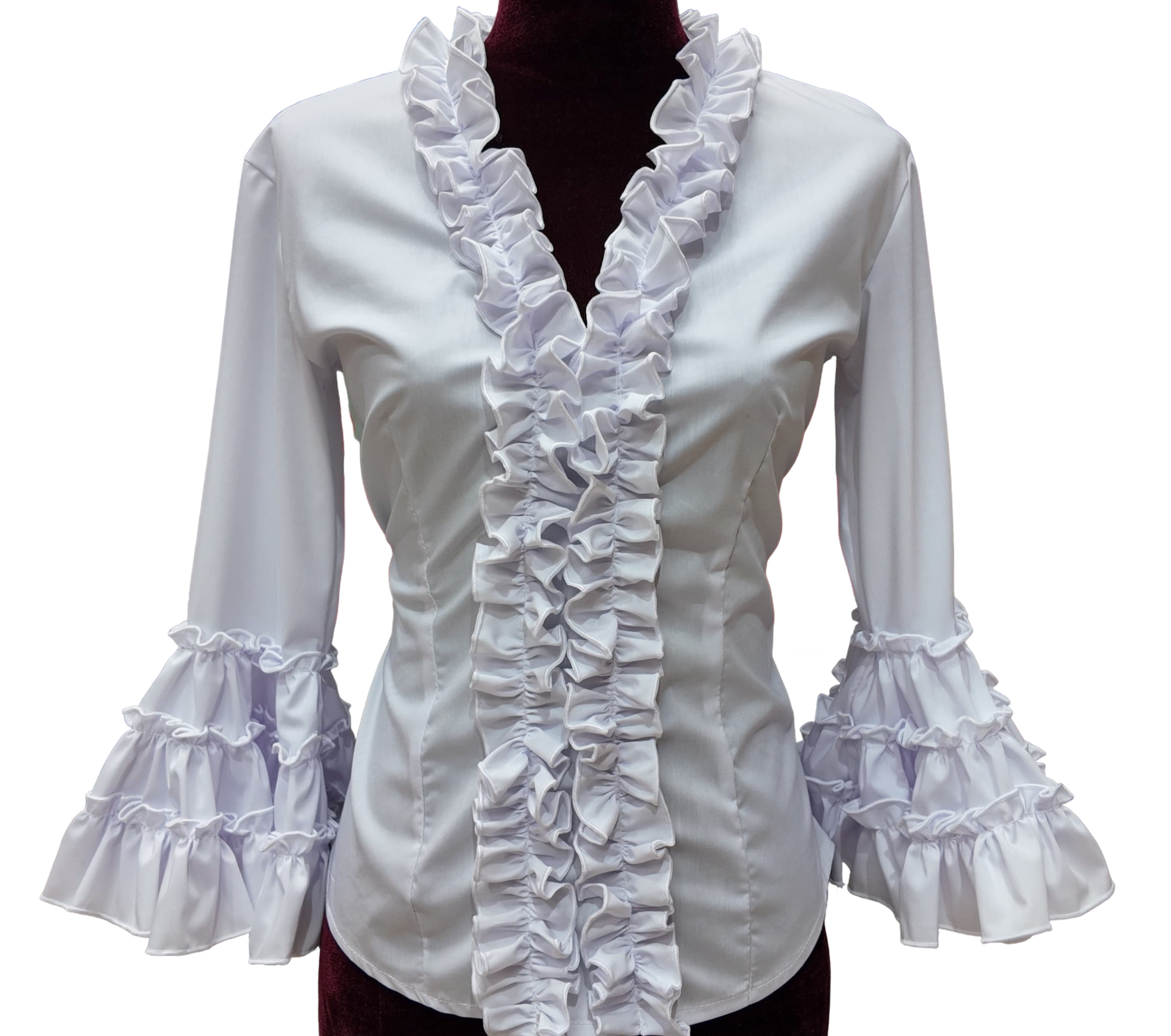 Blusas de Flamenca con Volantes Blancas