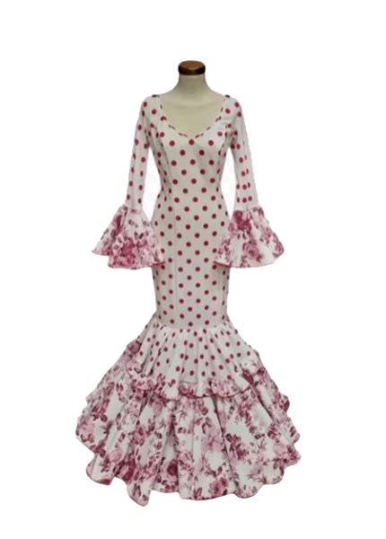 Talla 40. Vestido de Flamenca. Mod. Picasso Lunar Fucsia