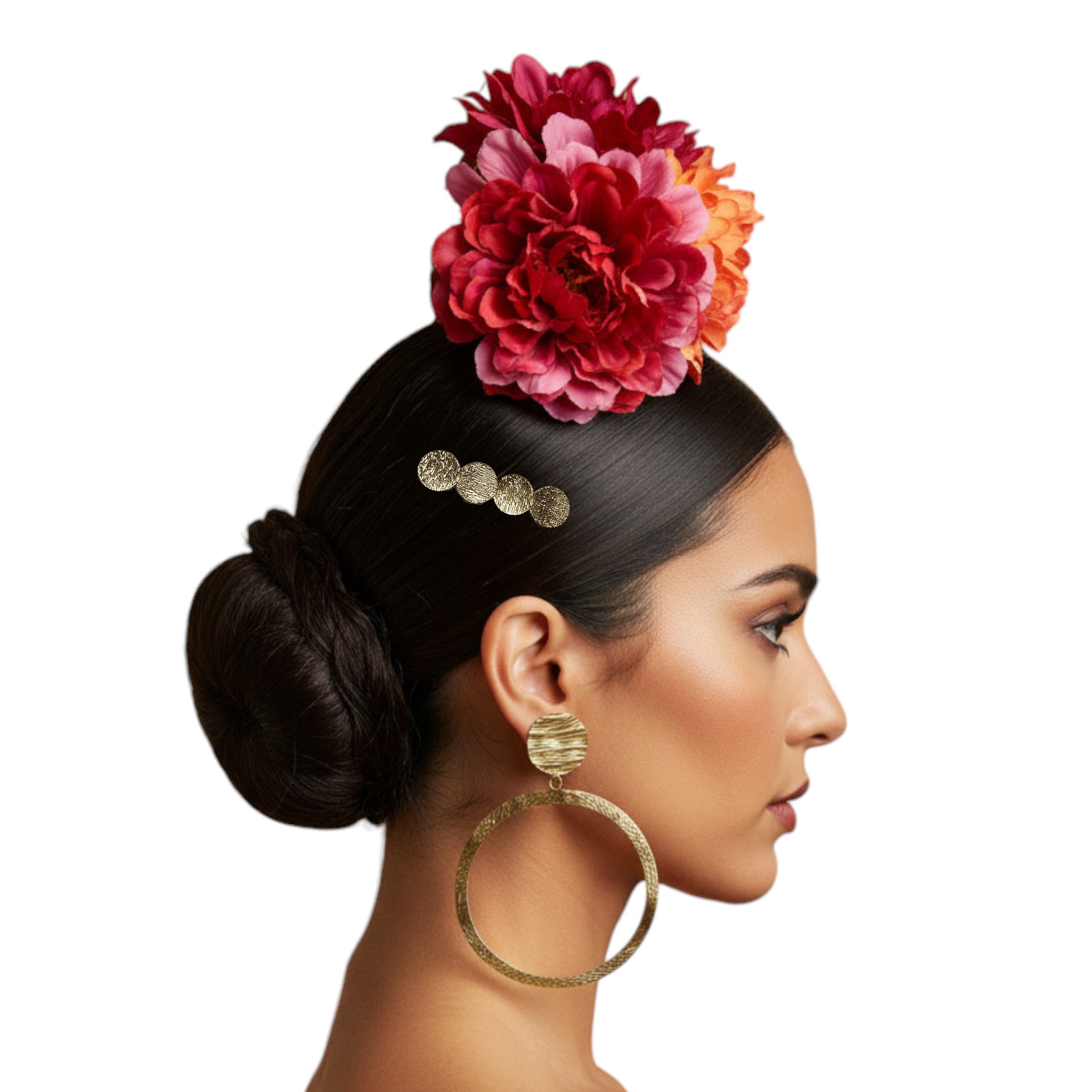 Peigne Flamenco Doré avec Petits Cercles