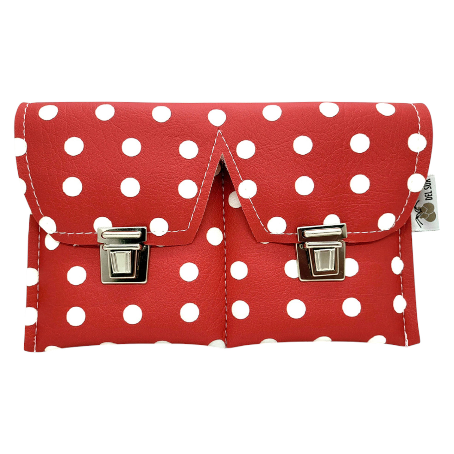Special Castanet Case in Red with White Polka Dots