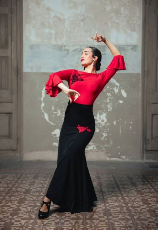 Flamenco Skirt Voluta Knitted Elastic Stitch