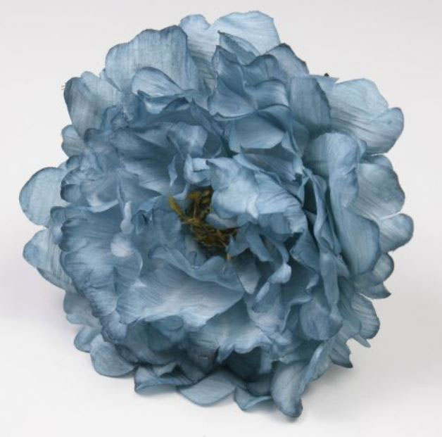 Pivoine Feria. Fleurs de Flamenco. Bleu Acier. 11cm