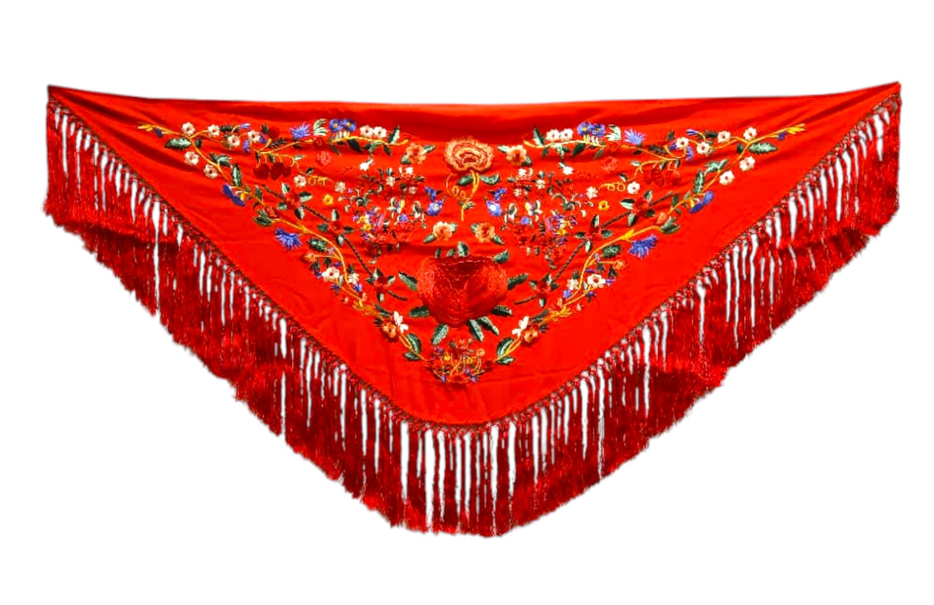 Mantoncillo de flamenca bordado con flores