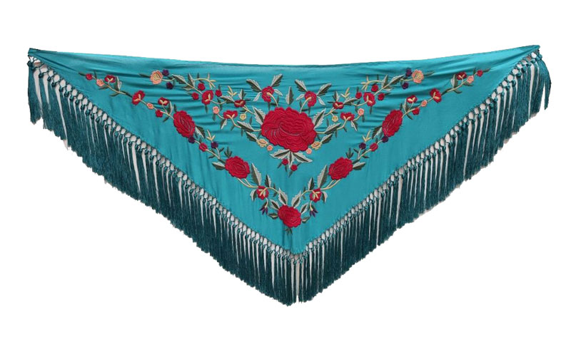 Petit Châle Brodé à la Main pour les Costumes de Flamenco