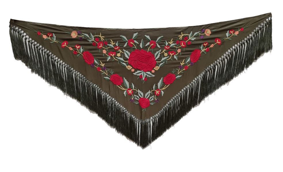 Petit Châle Brodé à la Main pour les Costumes de Flamenco