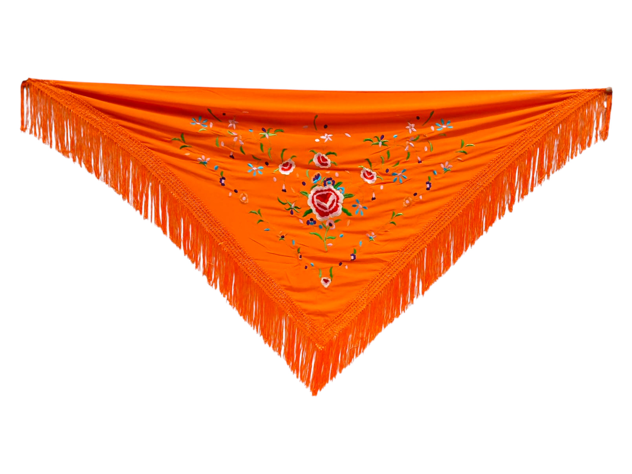 経済的な刺繍ショール - カラー刺繍のオレンジ