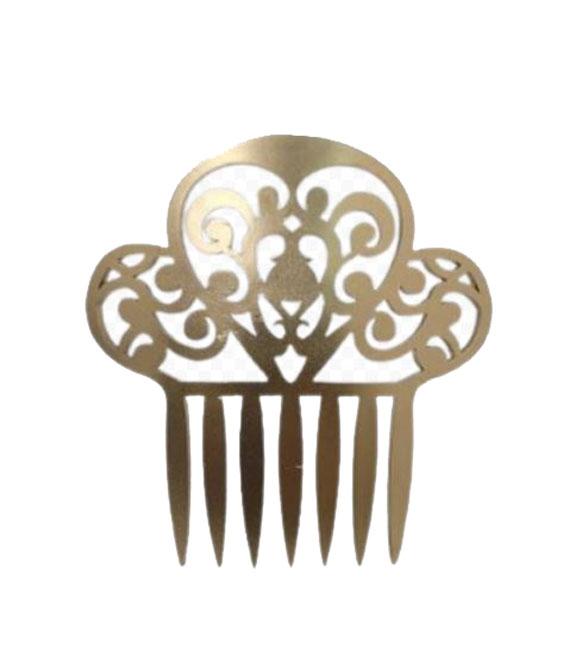 Peineta de Plástico Teñida a Mano en Dorado