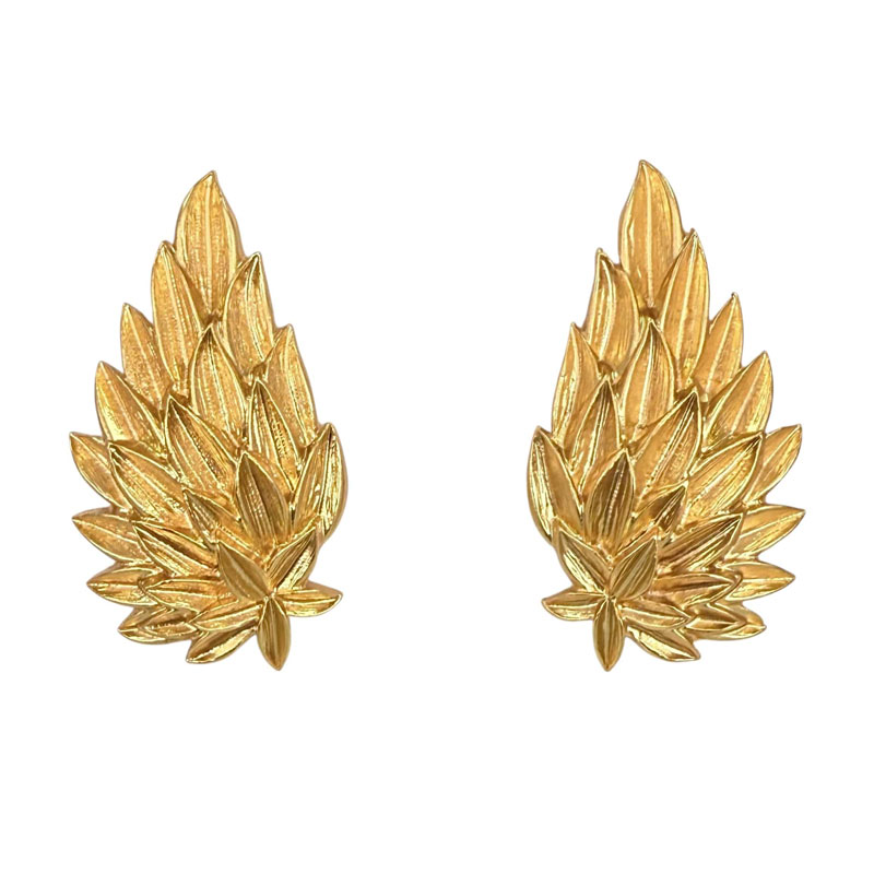Golden Wings Earrings. Natural Elegance with Gold Plating