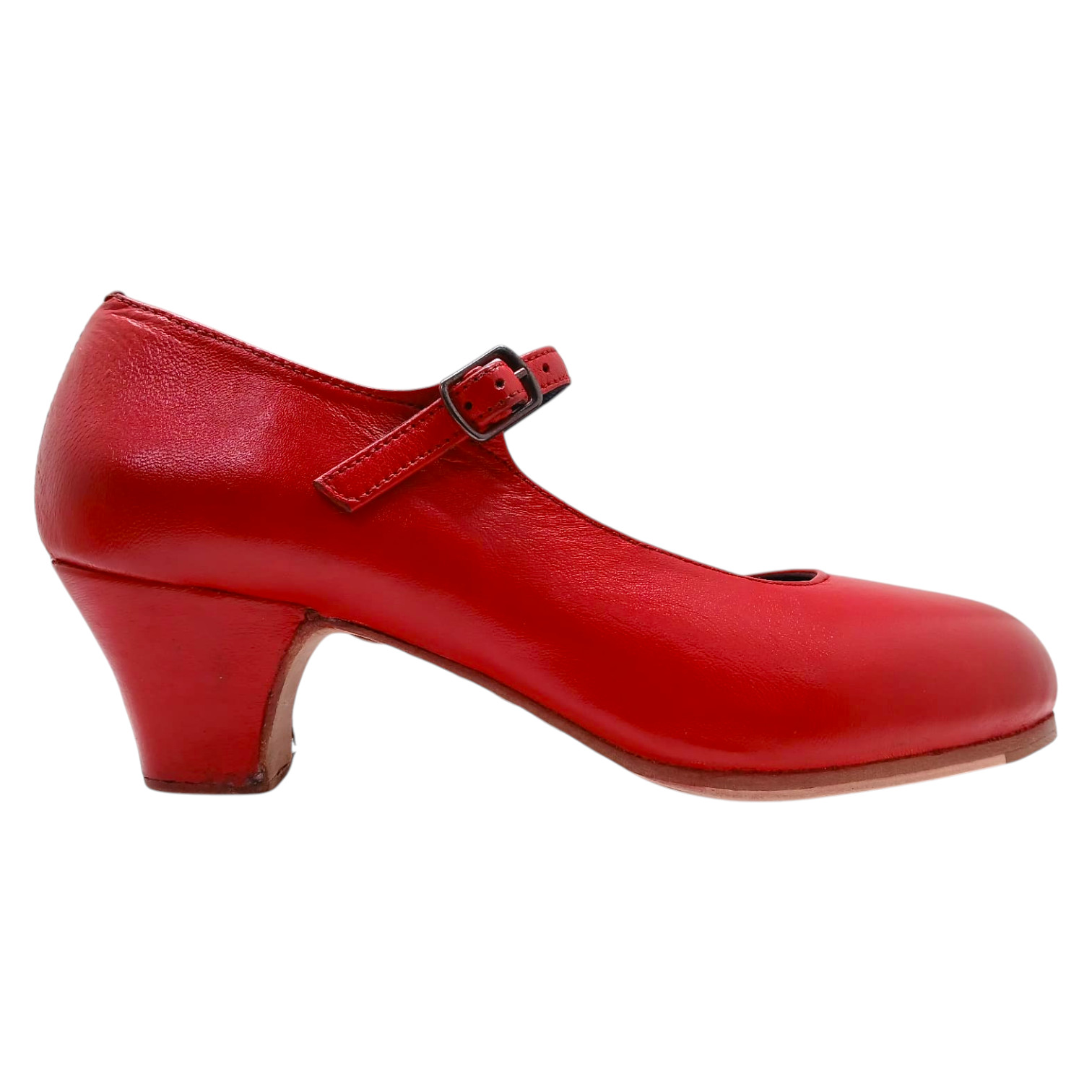 Red Leather Semi-Professional Flamenco Shoes Mercedes. Flamencoexport