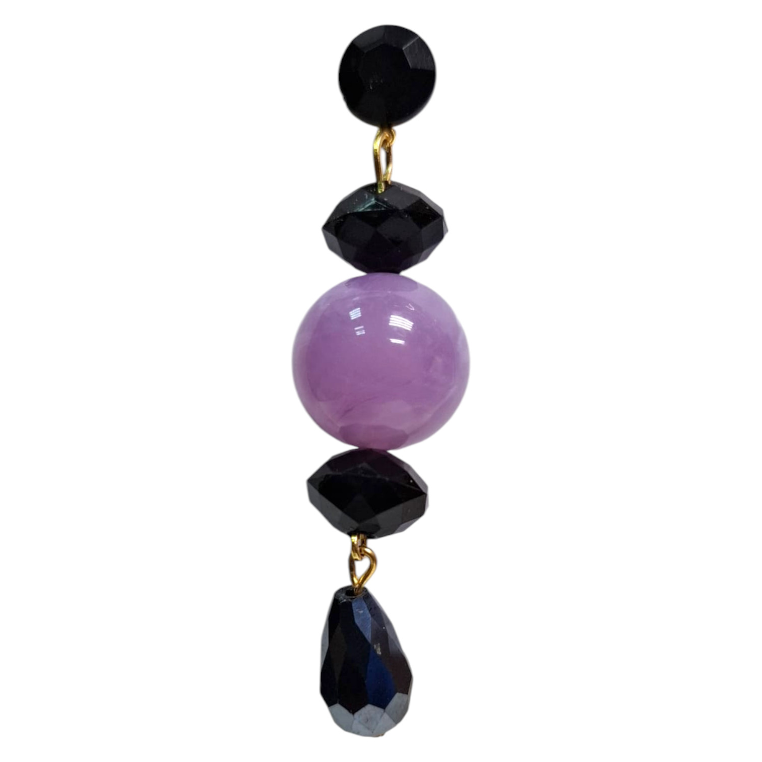 Bisutería flamenca pendientes largos malva y negro mujer