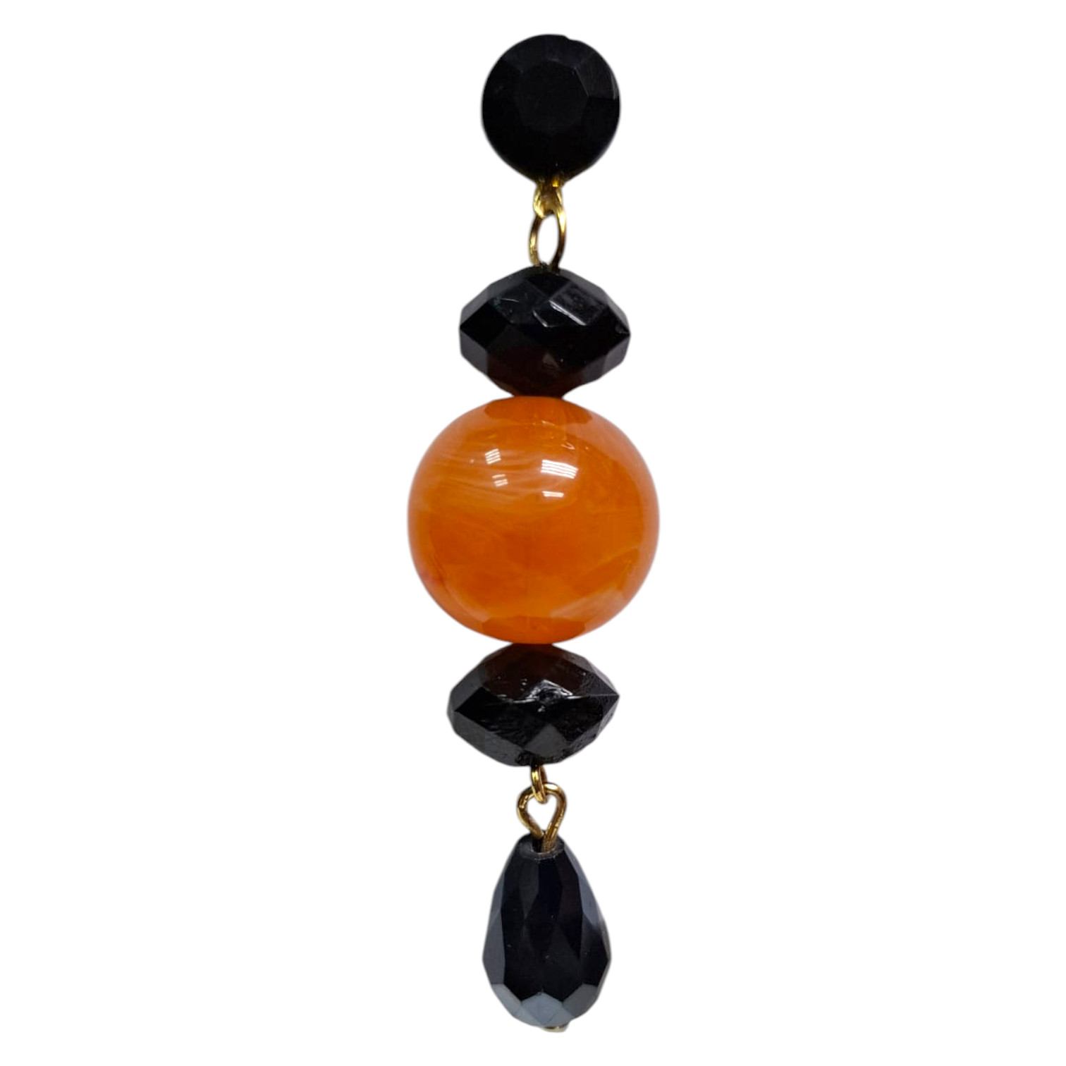 Pendientes largos mujer flamenca naranja y negro