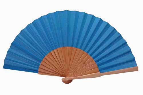 Abanico Turquesa Liso Madera Barnizada