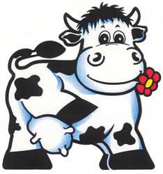 Vache à fleur - Autocollant