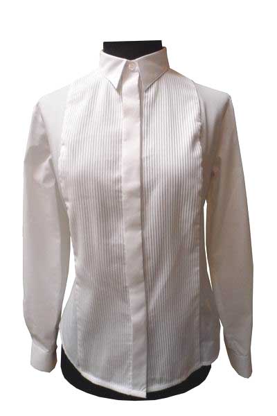 Camisa de Mujer Plisada con Manga Larga para Traje Campero