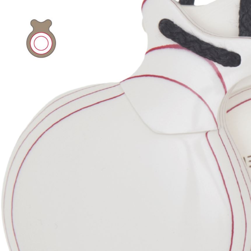 Off White and Dark Red Grained Castanets “Capricho” With Double Soundbox by Castañuelas del Sur