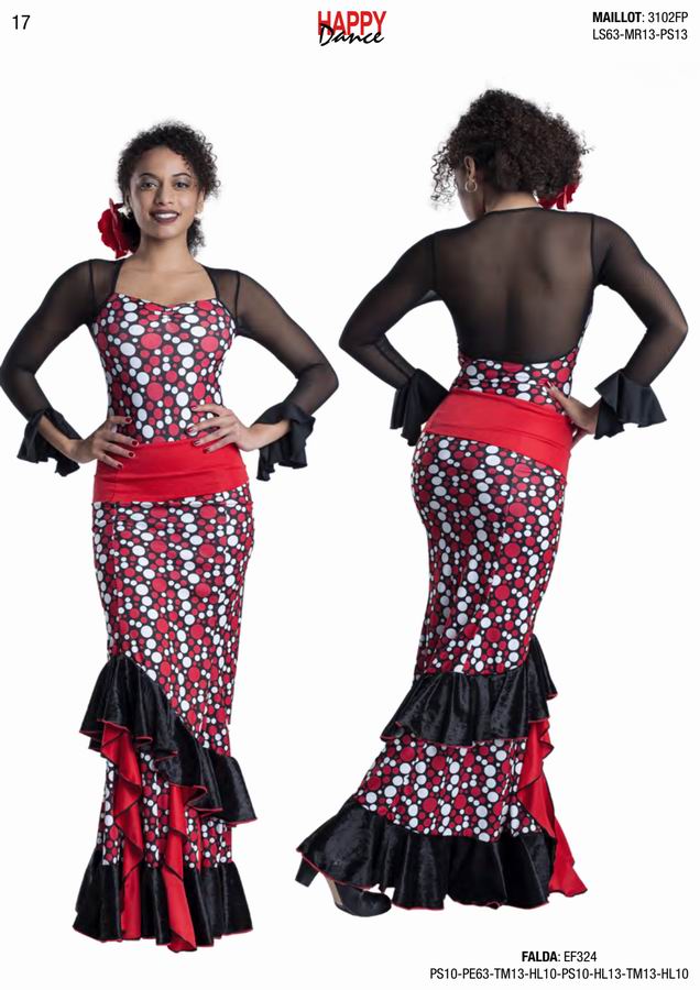 Happy Dance. Flamenco Skirts for Rehearsal and Stage. Ref. EF324PS10PE63TM13HL10PS10HL13TM13HL10