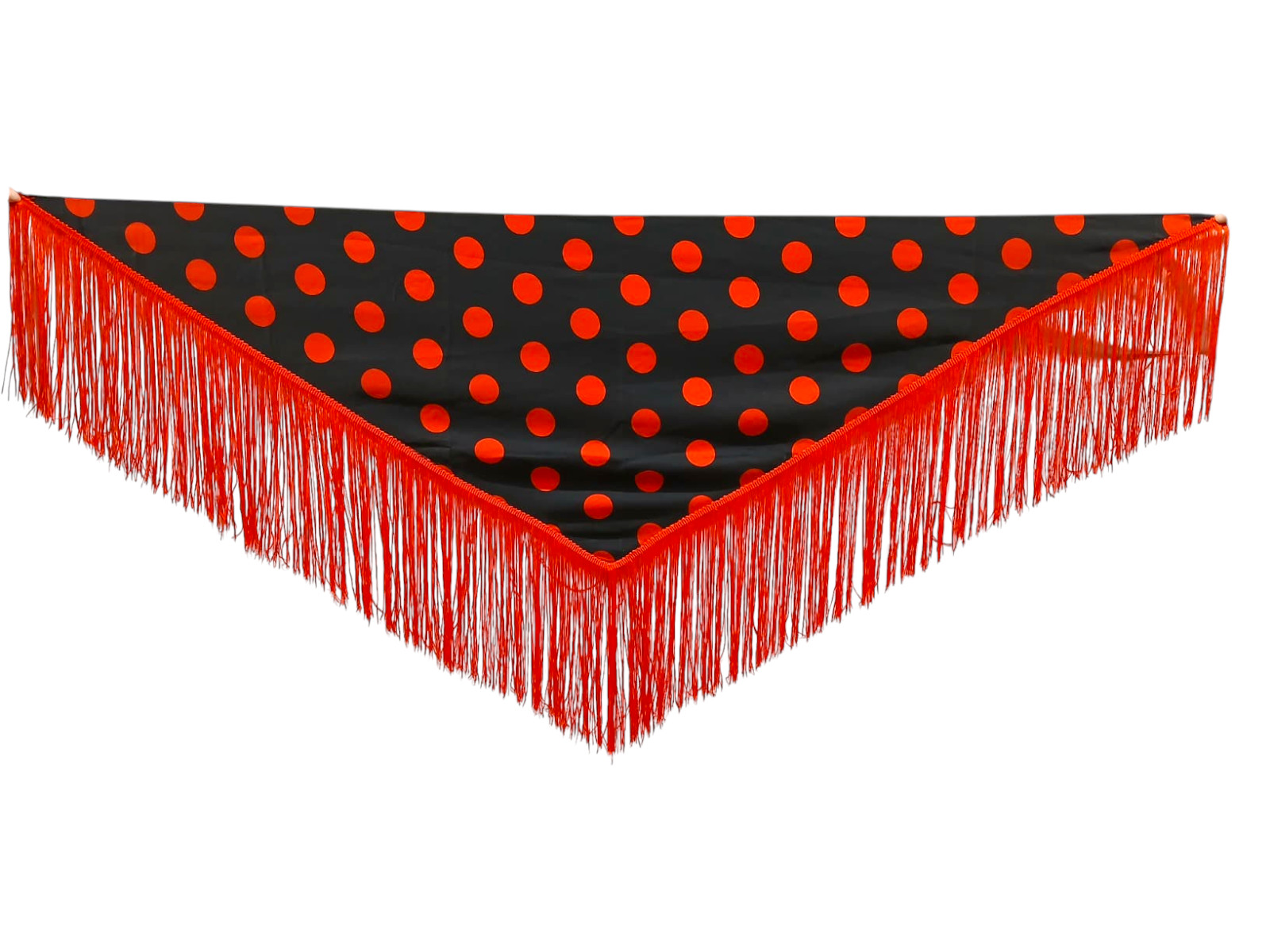 Small Black Shawl with Red Polka Dots