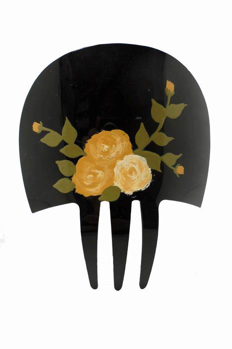 Black Hand-Painted Acetate Comb