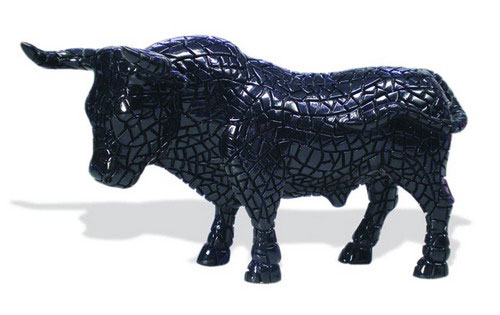 Toro Gaudí Mosaico Negro. Barcino. 20cm